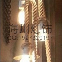 灯具定制厂家生产多头麻线吊灯 艺术麻绳吊灯